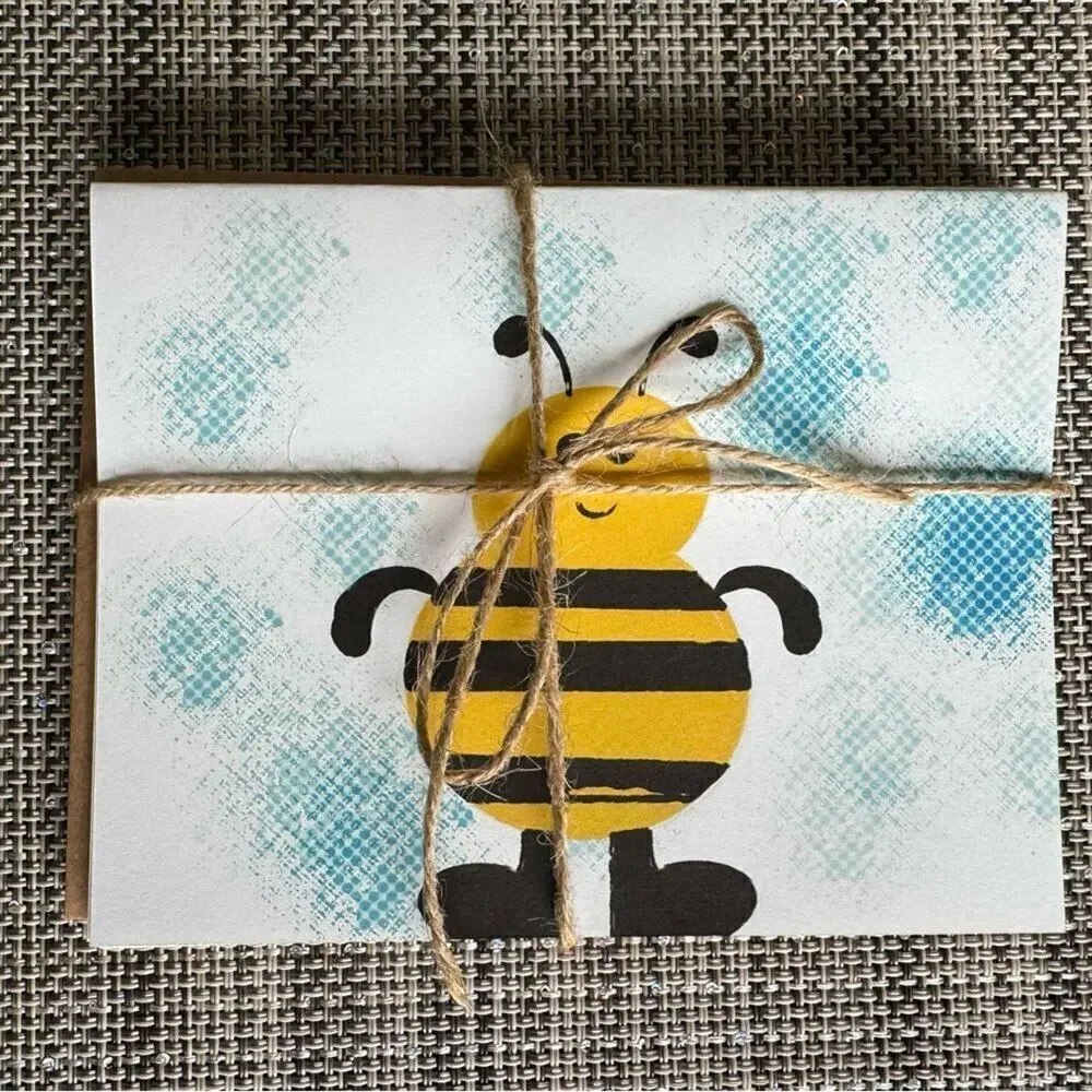 Greeting Cards Blank Cards Yellow Bumble Bee Stationery Handmade Blank Notes Set